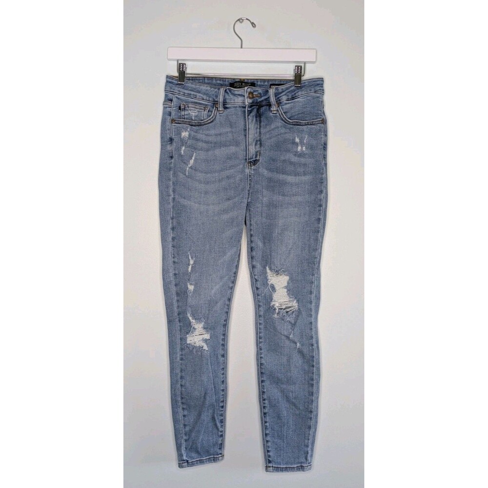 Judy Blue High Rise Size 9/29 Tummy Control Top Skinny Jeans Distressed Women’s